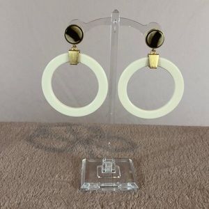White hoop earrings